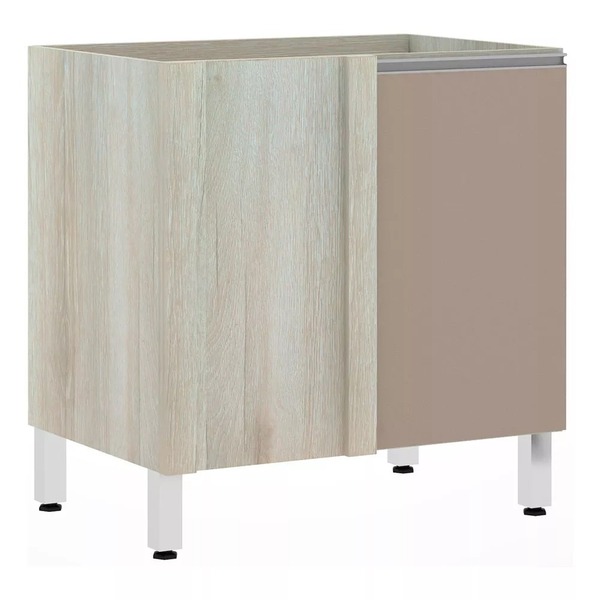 Balcão De Cozinha Sem Tampo De Canto Reto Luciane 80cm 1 Port