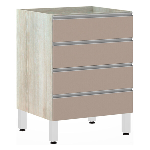 Balcão De Cozinha Sem Tampo Gaveteiro 60cm 4 Gavetas Lis Luci