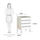 Balcão De Cozinha Sem Tampo Gaveteiro 60cm 4 Gavetas Lis Luci