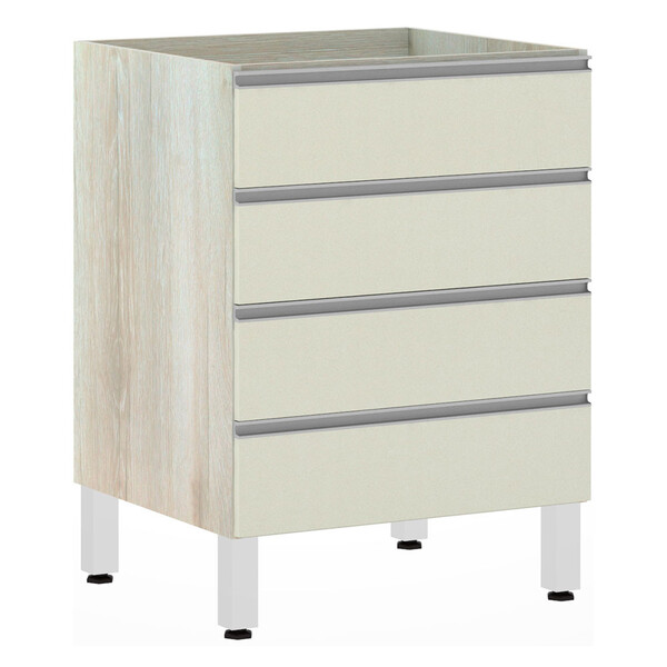 Balcão De Cozinha Sem Tampo Gaveteiro 60cm 4 Gavetas Lis Luci