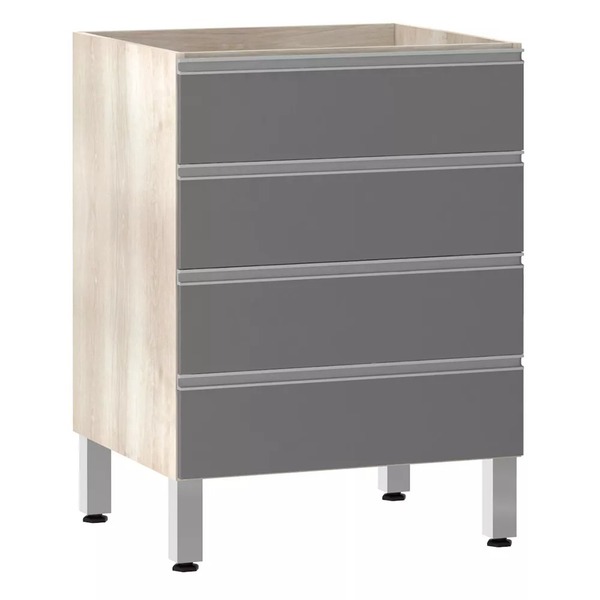 Balcão De Cozinha Sem Tampo Gaveteiro 60cm 4 Gavetas Lis Luci