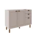 Balcão De Cozinha Sem Tampo Iluminata 2 Pt 3 Gv Branco E Fendi