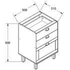 Balcão De Cozinha Sem Tampo Iluminata 3 Gv Branco E Fendi 60