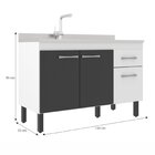 Balcão De Cozinha Sem Tampo Monaco 2 Portas E 2 Gavetas Branc