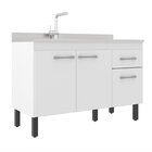 Balcão De Cozinha Sem Tampo Monaco 2 Portas E 2 Gavetas Branco