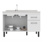 Balcão De Cozinha Sem Tampo Monaco 2 Portas E 2 Gavetas Branco