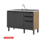 Balcão De Cozinha Sem Tampo Para Pia 120cm Barcelona Multimóv