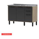 Balcão De Cozinha Sem Tampo Para Pia 120cm Maria Multimóveis