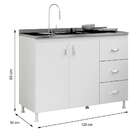 Balcão De Cozinha Sem Tampo Souza 2 Pt 3 Gv Branco