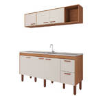 Balcão De Cozinha Slim Freijo/off White Montado Mdf 174cm Mgm