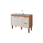 Balcão De Cozinha Slim Freijo/off White Montado Mdf 94cm Mgm