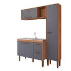 Balcão De Cozinha Slim Freijo/titanium Montado Mdf 94cm Mgm M