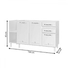 Balcão De Cozinha Star New 3 Portas 2 Gavetas Branco - Telasul