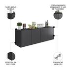 Balcão De Cozinha Suspenso 118cm 4 Portas Monna Grafite Z34
