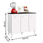 Balcão De Cozinha Tamara 3 Pt Branco