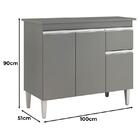 Balcão De Cozinha Tatiane Com Tampo 100cm E Armário Aéreo And