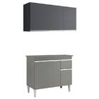 Balcão De Cozinha Tatiane Com Tampo 100cm E Armário Aéreo And