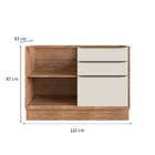 Balcão De Cozinha Ten 1 Pt 3 Gv Freijó E Argila 120 Cm