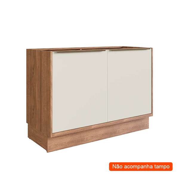 Balcão De Cozinha Ten 2 Pt Freijó E Argila 120 Cm