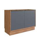 Balcão De Cozinha Ten 2 Pt Freijó E Grafito 120 Cm