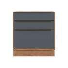 Balcão De Cozinha Ten 3 Gv Freijó E Grafito 80 Cm