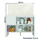 Balcão De Cozinha Triplo Com Tampo E Painel 3 Portas 2 Gaveta