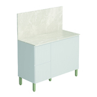 Balcão De Cozinha Triplo Com Tampo E Painel 3 Portas 2 Gaveta