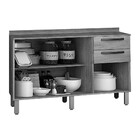 Balcão De Cozinha Valencia 3 Portas 2 Gavetas Branco - Sallêt