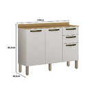 Balcão De Cozinha Valencia 3 Portas 2 Gavetas Branco - Sallêt