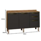 Balcão De Cozinha Valencia 3 Portas 2 Gavetas Carvalho/grafit