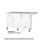 Balcão De Cozinha Viena 120 Cm 3 Portas E 1 Gavetas Branco