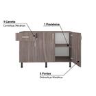 Balcão De Cozinha Viena 120 Cm Com 3 Portas E 1 Gavetas - Ca