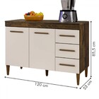 Balcão De Cozinha Virtus 2 Portas 3 Gavetas Ypê/off White - K