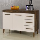 Balcão De Cozinha Virtus 2 Portas 3 Gavetas Ypê/off White - K