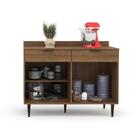 Balcão De Cozinha Vittória 2 Pt 2 Gv Ipê E Grafite