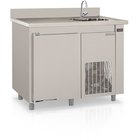 Balcão De Encosto Refrigerado 1 Porta Gbfg-110 Cd Ai Aço Inox