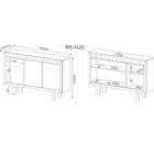 Balcão De Escritório 3 Portas Me4120 Amendoa