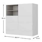 Balcão De Escritório Arturo 1 Porta 4 Gavetas Branco - Moville