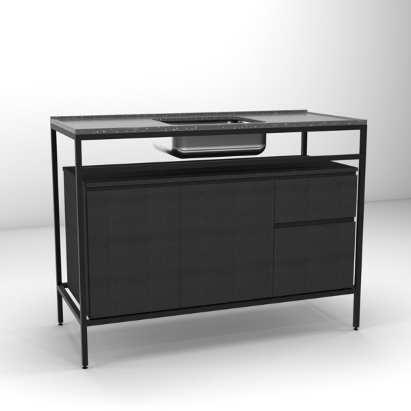 Balcão De Ferro Para Cozinha C/ Pia