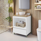 Balcão de Forno Branco 1 Gaveta MDF 91x70x52cm Rainha Nesher