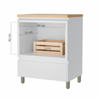 Balcão de Forno Branco 1 Gaveta MDF 91x70x52cm Rainha Nesher