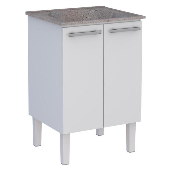 Balcão De Lavanderia Em Aço Com Tanque Triunfo Branco