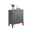 Balcão De Madeira Maciça 2 Portas Cinza