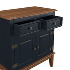 Balcão De Madeira Maciça 2 Portas E 2 Gavetas Azul Petróleo