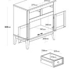Balcão De Madeira Maciça 2 Portas E 2 Gavetas Cinza