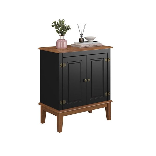 Balcão De Madeira Maciça 2 Portas Preto