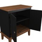 Balcão De Madeira Maciça 2 Portas Preto