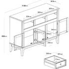 Balcão De Madeira Maciça 3 Portas E 3 Gavetas Cinza