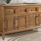 Balcão De Madeira Maciça - 4 Portas - 4 Gavetas - Amêndoa