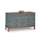 Balcão De Madeira Maciça 4 Portas E 4 Gavetas Cinza